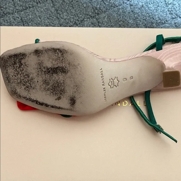 Loeffler Randall Green and Red Floral Sandals - Picture 3 of 6